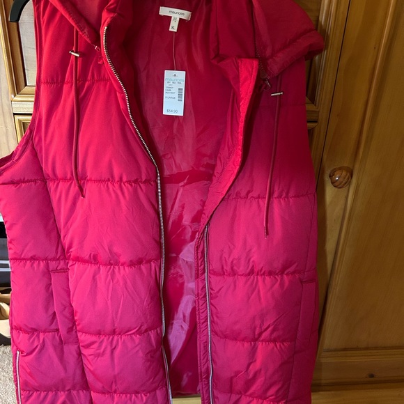 Maurices Vibrant Red Outerwear long Vest - Picture 1 of 3